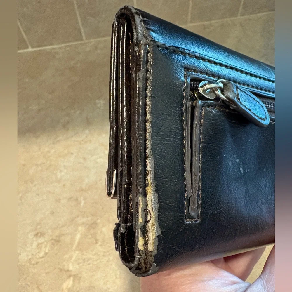 D&G Wallet Black Faux/Leather Wallet Repair Project As Is